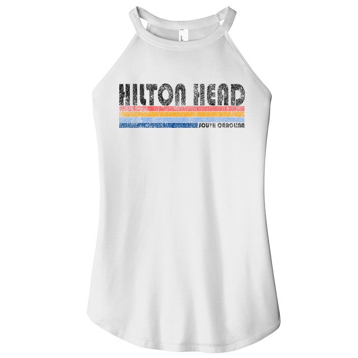 Vintage 1980s Style Hilton Head South Carolina Women's Perfect Tri Rocker Tank