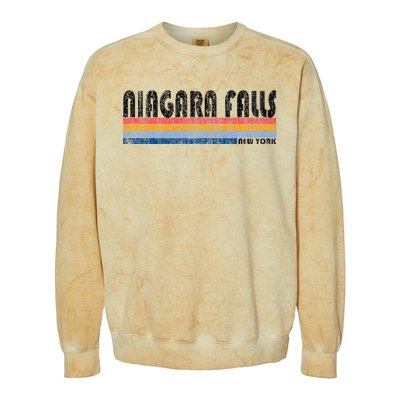 Vintage 1980s Style Niagara Falls Ny Colorblast Crewneck Sweatshirt