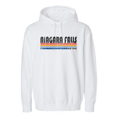 Vintage 1980s Style Niagara Falls Ny Garment-Dyed Fleece Hoodie