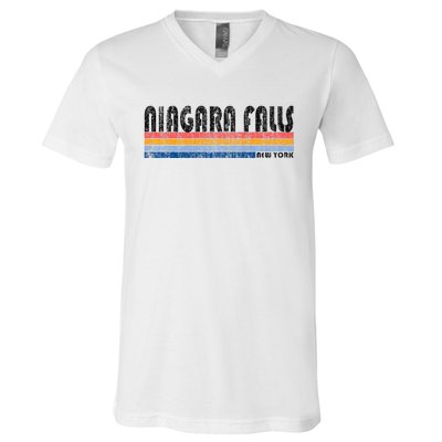 Vintage 1980s Style Niagara Falls Ny V-Neck T-Shirt