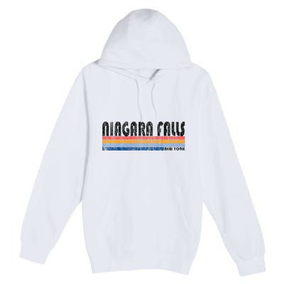 Vintage 1980s Style Niagara Falls Ny Premium Pullover Hoodie