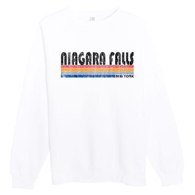 Vintage 1980s Style Niagara Falls Ny Premium Crewneck Sweatshirt