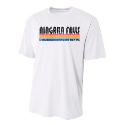 Vintage 1980s Style Niagara Falls Ny Performance Sprint T-Shirt