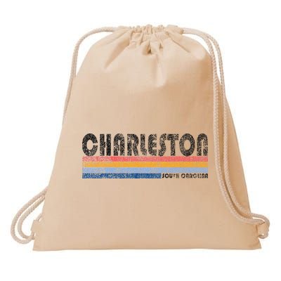 Vintage 1980s Style Charleston South Carolina Drawstring Bag