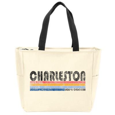 Vintage 1980s Style Charleston South Carolina Zip Tote Bag