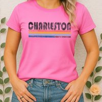 Vintage 1980s Style Charleston South Carolina Womens T-Shirt