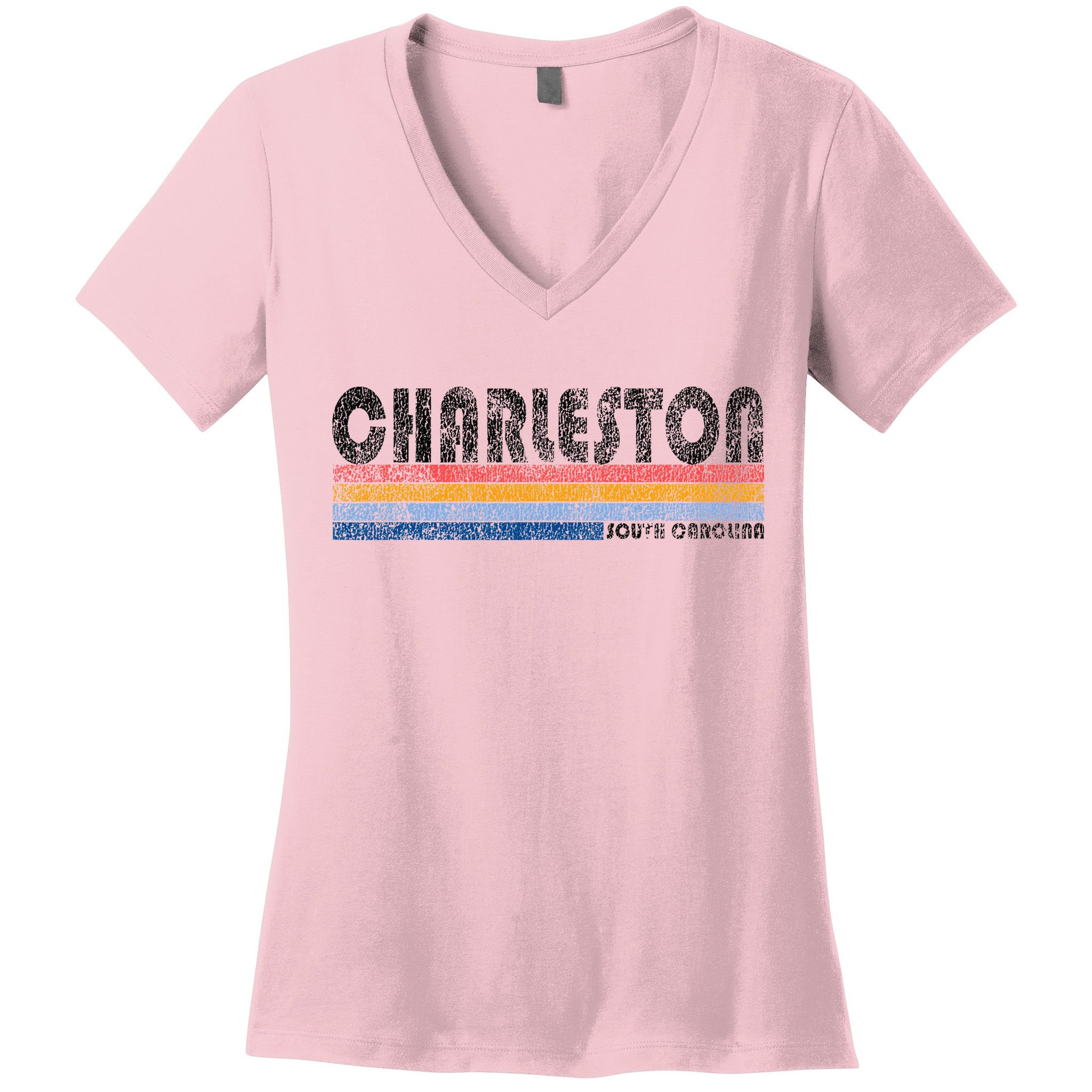 Vintage 1980s Style Charleston South Carolina Women's V-Neck T-Shirt