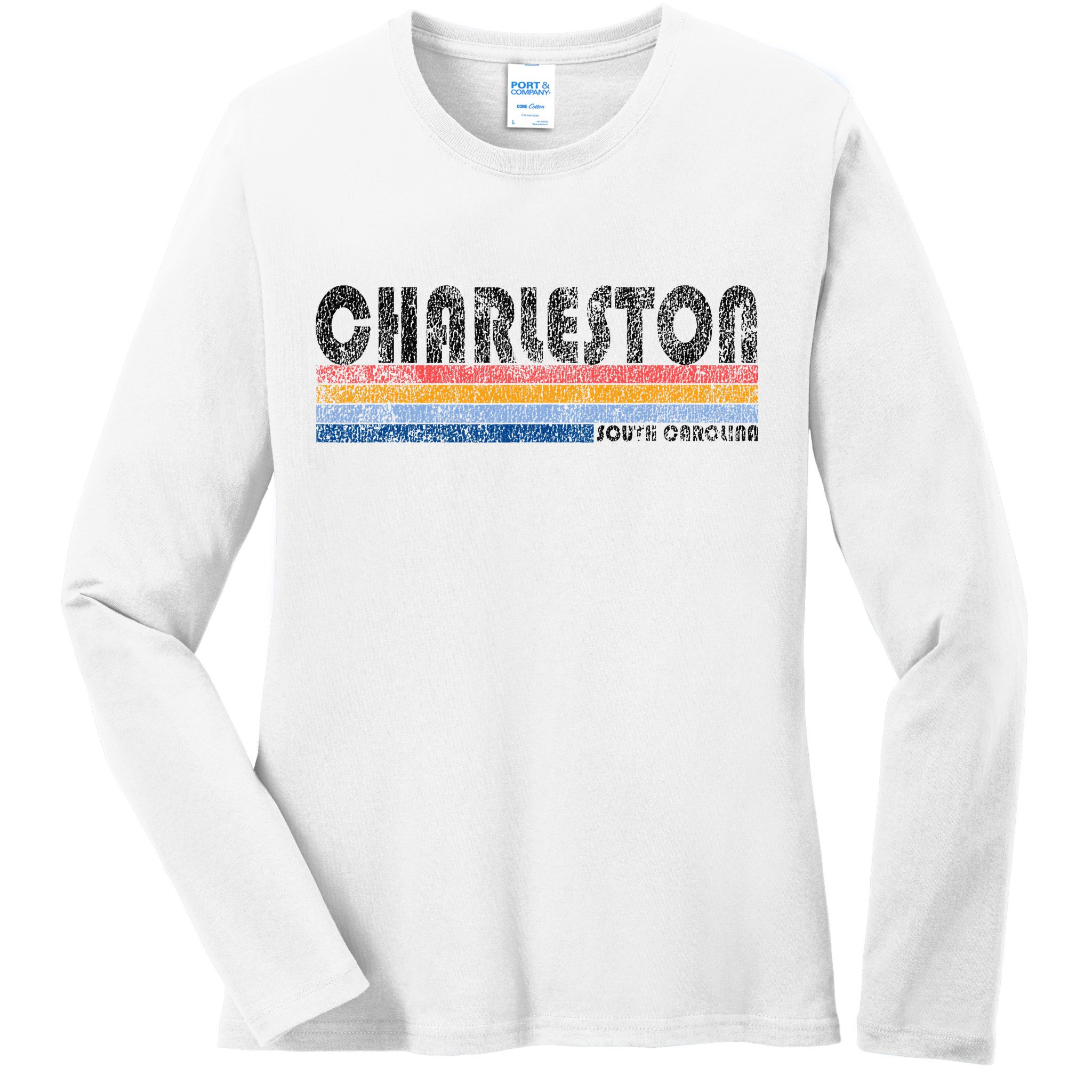 Vintage 1980s Style Charleston South Carolina Ladies Long Sleeve Shirt