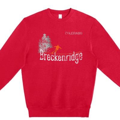 Vintage 1980s Style Breckenridge CO Skiing Premium Crewneck Sweatshirt