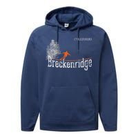 Vintage 1980s Style Breckenridge CO Skiing Performance Fleece Hoodie