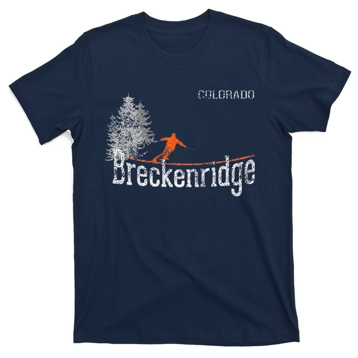 Vintage 1980s Style Breckenridge CO Skiing T-Shirt