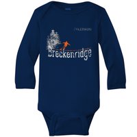 Vintage 1980s Style Breckenridge CO Skiing Baby Long Sleeve Bodysuit