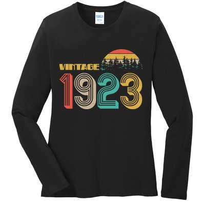 Vintage 1923 Sun Wilderness 100th Birthday Ladies Long Sleeve Shirt