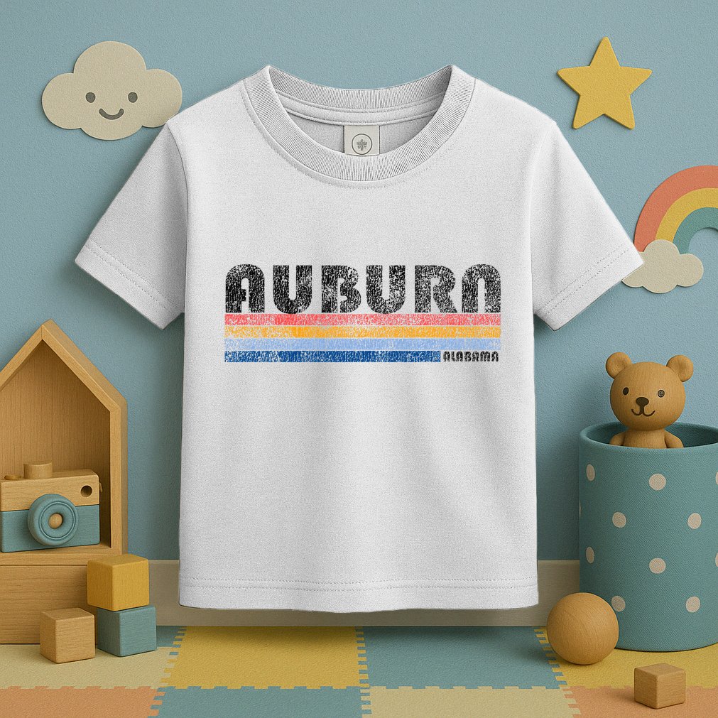 Vintage 1980s Style Auburn Alabama Toddler T-Shirt