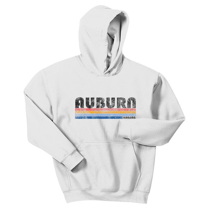 Vintage 1980s Style Auburn Alabama Kids Hoodie