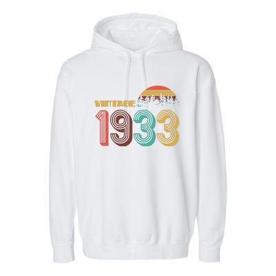 Vintage 1933 Sun Wilderness 90th Birthday Garment-Dyed Fleece Hoodie