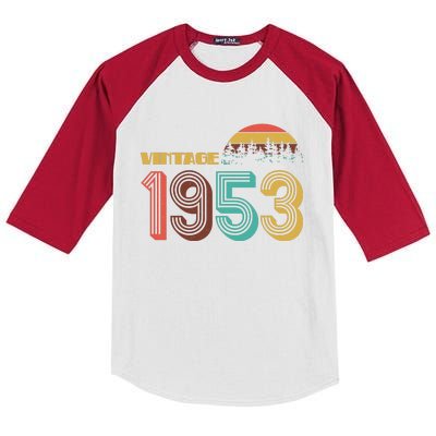 Vintage 1953 Sun Wilderness 70th Birthday Kids Colorblock Raglan Jersey