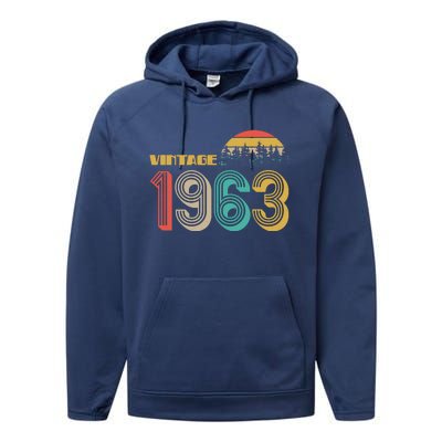 Vintage 1963 Sun Wilderness 60th Birthday Performance Fleece Hoodie