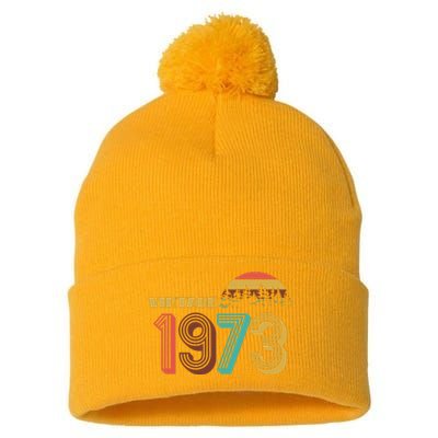 Vintage 1973 Sun Wilderness 50th Birthday Pom Pom 12in Knit Beanie