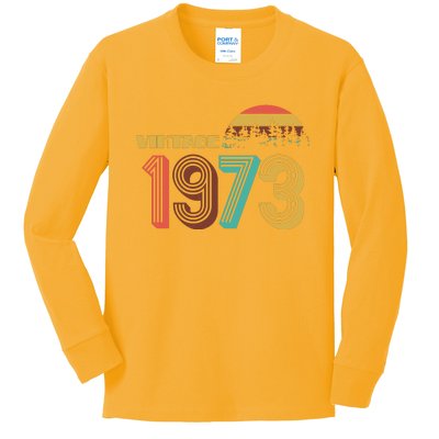 Vintage 1973 Sun Wilderness 50th Birthday Kids Long Sleeve Shirt