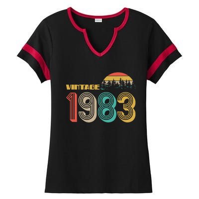 Vintage 1983 Sun Wilderness 40th Birthday Ladies Halftime Notch Neck Tee