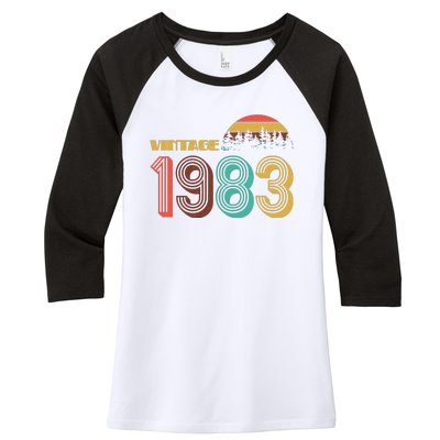 Vintage 1983 Sun Wilderness 40th Birthday Women's Tri-Blend 3/4-Sleeve Raglan Shirt