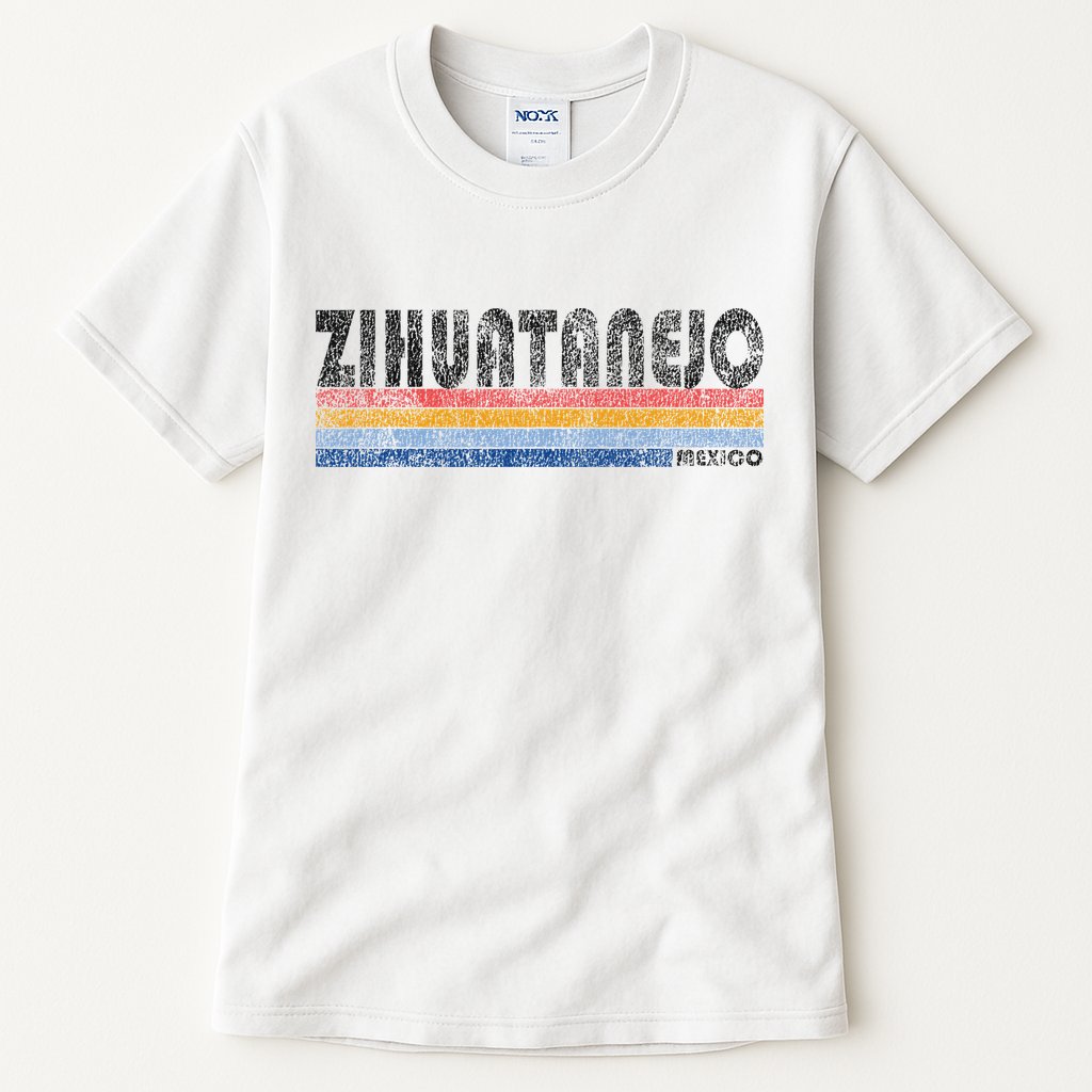 Vintage 1980s Style Zihuatanejo Mexico Tall T-Shirt