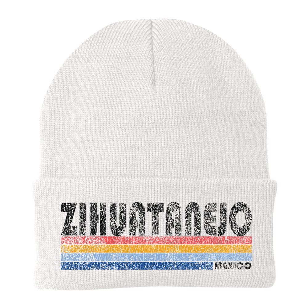 Vintage 1980s Style Zihuatanejo Mexico Beanie