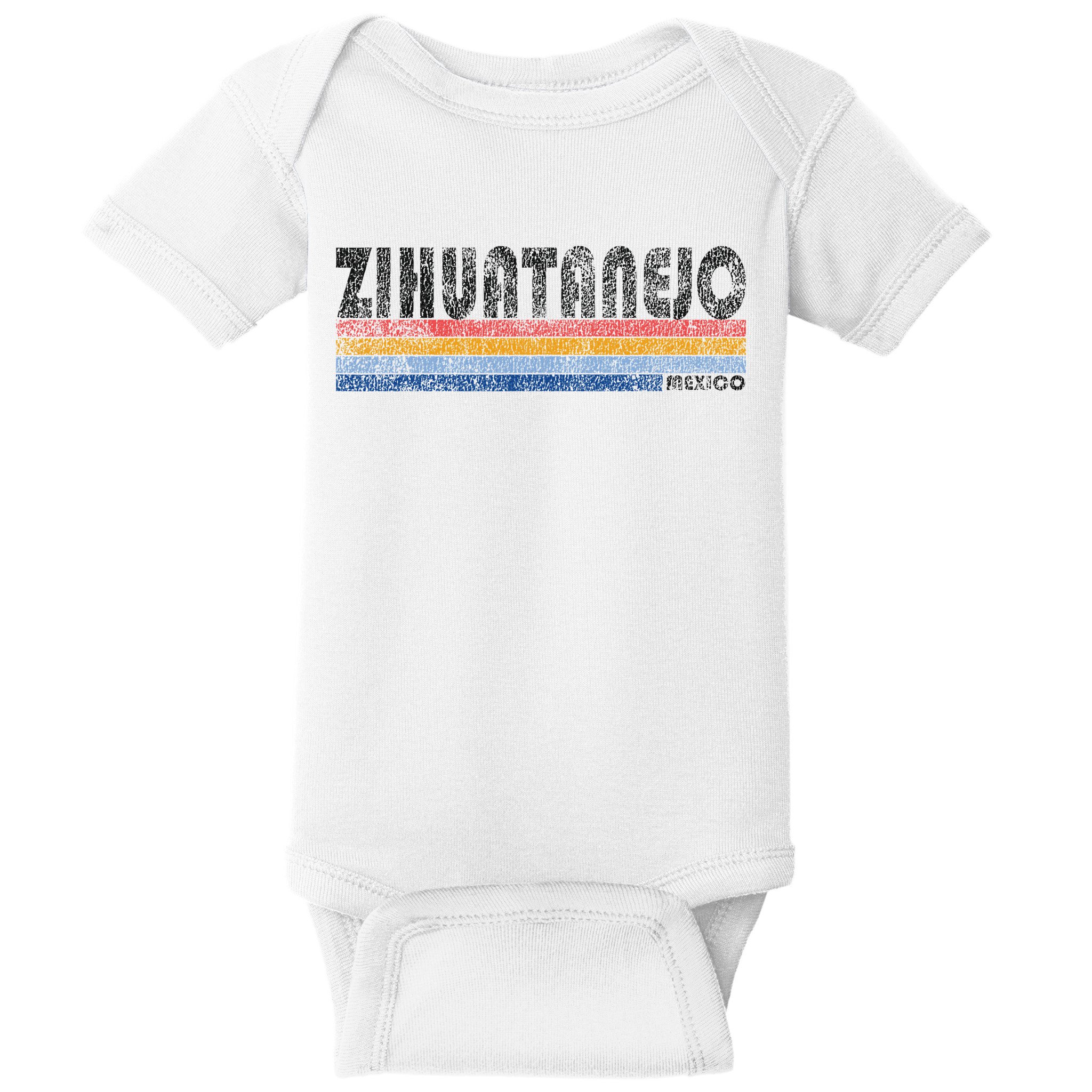 Vintage 1980s Style Zihuatanejo Mexico Baby Bodysuit