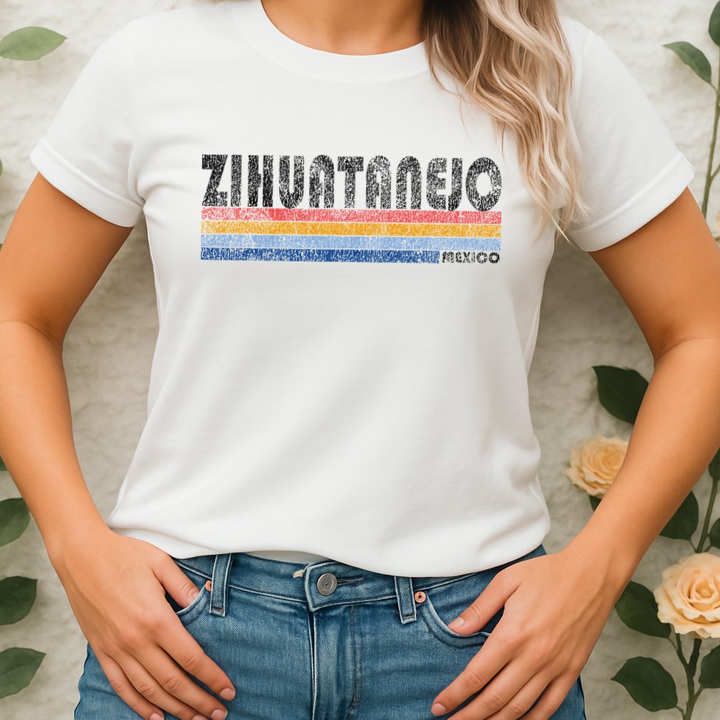 Vintage 1980s Style Zihuatanejo Mexico Womens T-Shirt