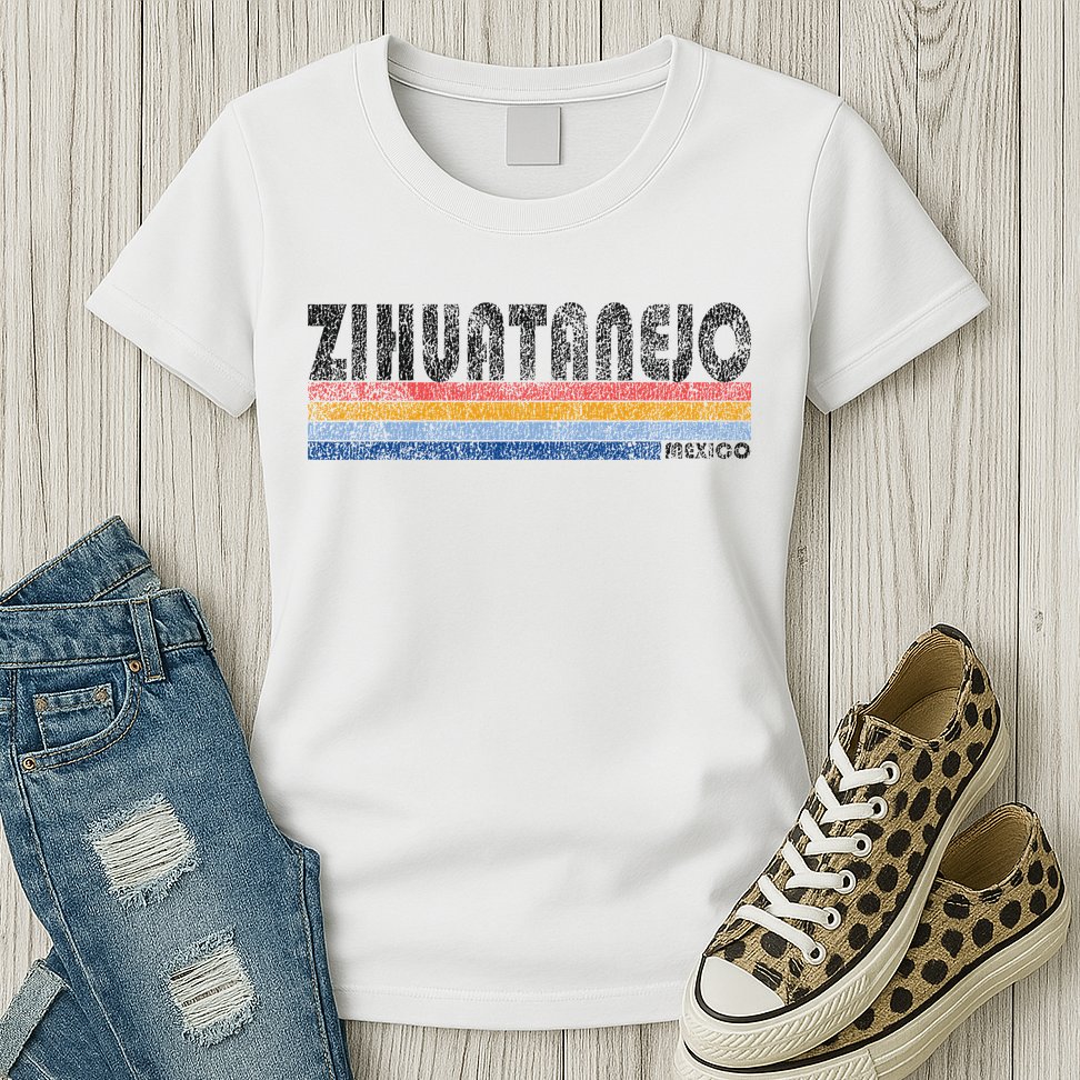 Vintage 1980s Style Zihuatanejo Mexico Womens T-Shirt