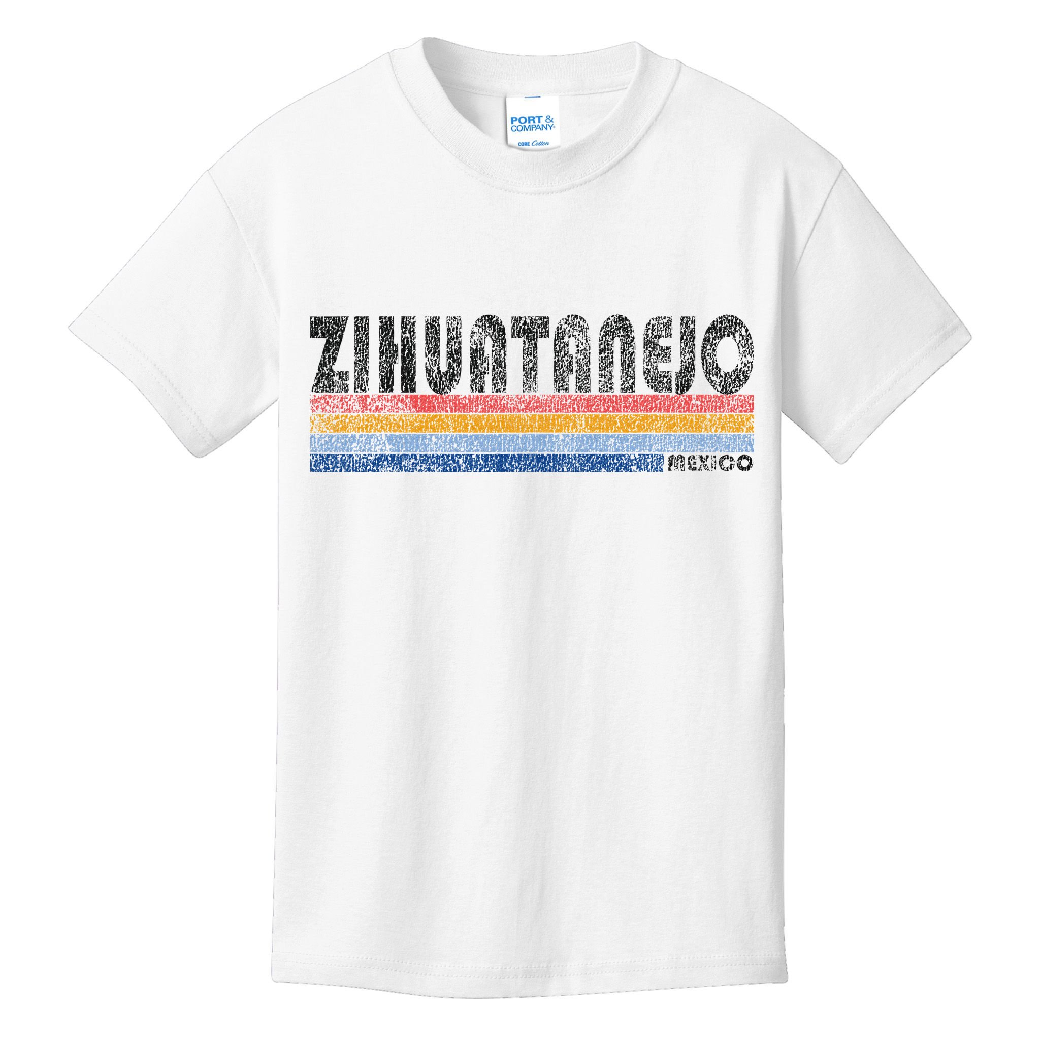 Vintage 1980s Style Zihuatanejo Mexico Kids T-Shirt
