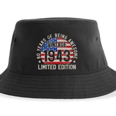 Vintage 1943 Turning 80 BDay 80 Years Old 80th Birthday Sustainable Bucket Hat