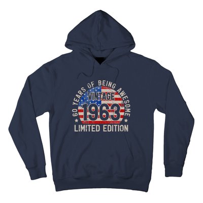 Vintage 1963 Turning 60 BDay 60 Years Old 60th Birthday Hoodie