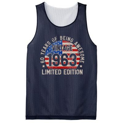 Vintage 1963 Turning 60 BDay 60 Years Old 60th Birthday Mesh Reversible Basketball Jersey Tank