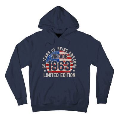 Vintage 1963 Turning 60 BDay 60 Years Old 60th Birthday Tall Hoodie