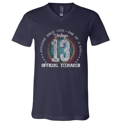 Vintage 13 Year Old Gifts 13th Birthday Cute V-Neck T-Shirt