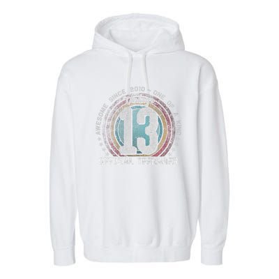 Vintage 13 Year Old Gifts 13th Birthday Cute Garment-Dyed Fleece Hoodie