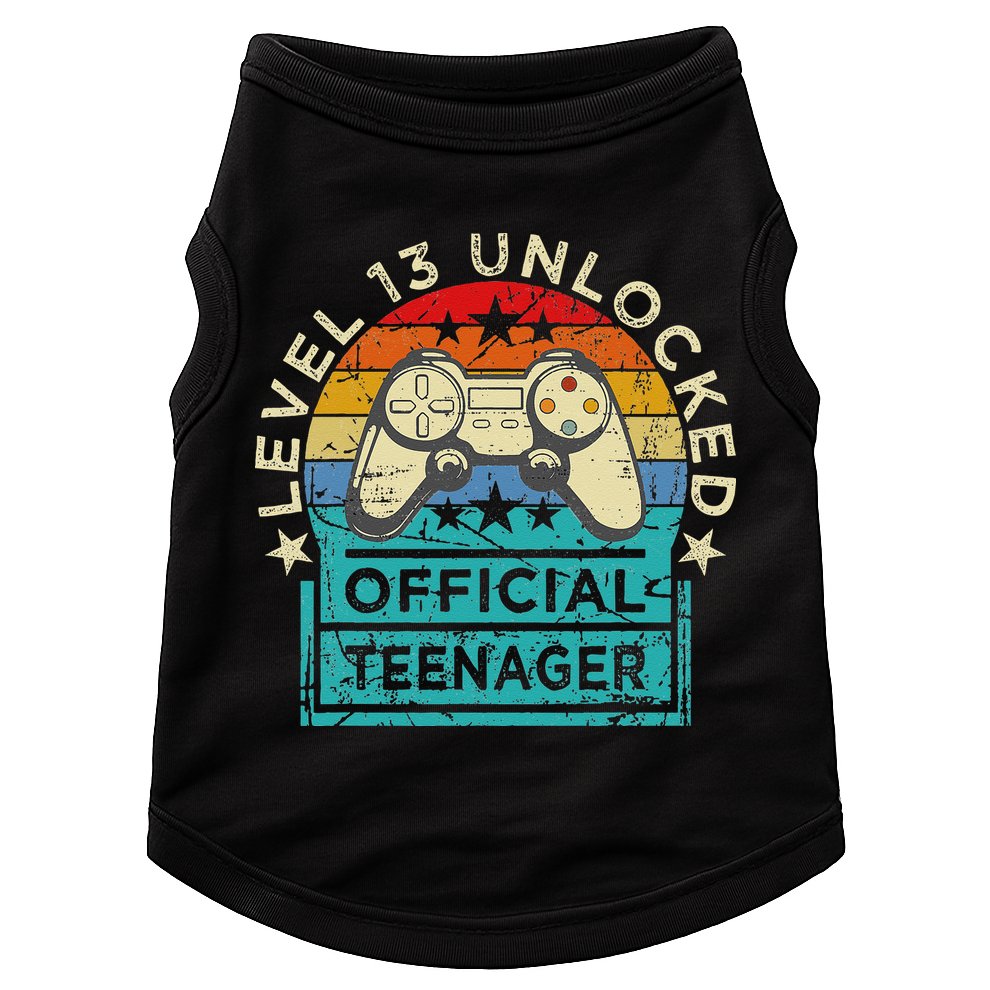 Vintage 13 Years Old Gamer Level 13 Official Teenager Doggie Tank