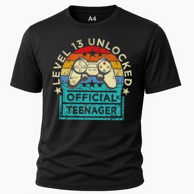 Vintage 13 Years Old Gamer Level 13 Official Teenager Performance Shirt