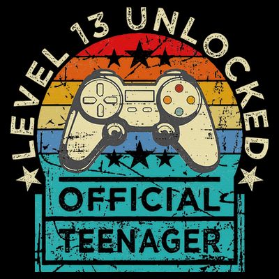 Vintage 13 Years Old Gamer Level 13 Official Teenager T-Shirt