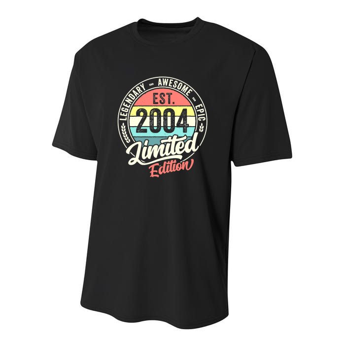 Vintage 18 Year Old Est 2004 Limited Edition 18th Birthday Youth Performance Sprint T-Shirt