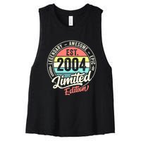 Vintage 18 Year Old Est 2004 Limited Edition 18th Birthday Women's Racerback Cropped Tank