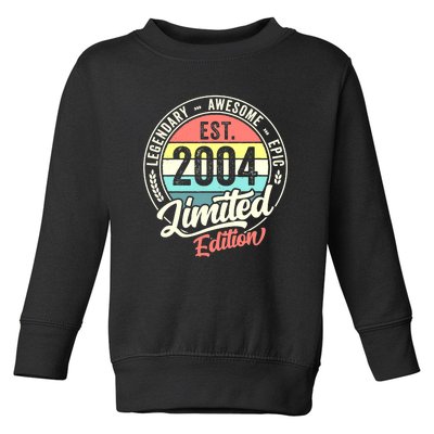 Vintage 18 Year Old Est 2004 Limited Edition 18th Birthday Toddler Sweatshirt