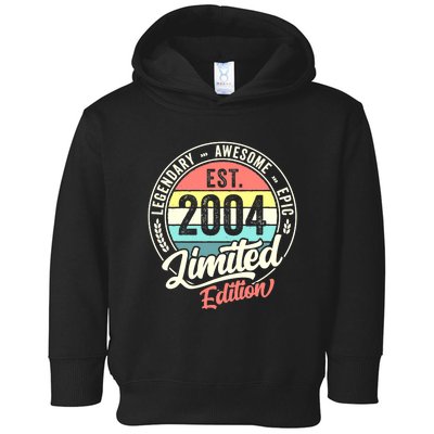 Vintage 18 Year Old Est 2004 Limited Edition 18th Birthday Toddler Hoodie