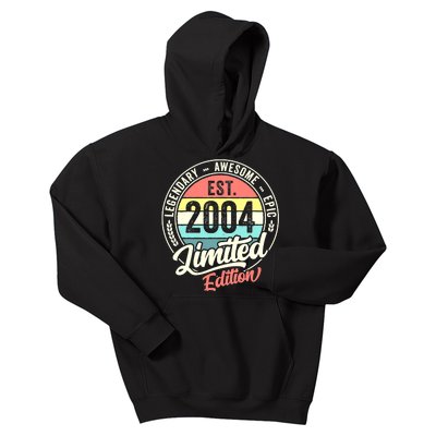 Vintage 18 Year Old Est 2004 Limited Edition 18th Birthday Kids Hoodie