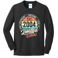 Vintage 18 Year Old Est 2004 Limited Edition 18th Birthday Kids Long Sleeve Shirt