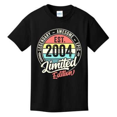 Vintage 18 Year Old Est 2004 Limited Edition 18th Birthday Kids T-Shirt