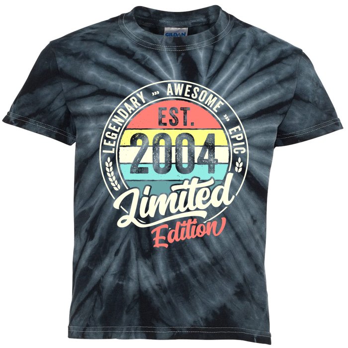 Vintage 18 Year Old Est 2004 Limited Edition 18th Birthday Kids Tie-Dye T-Shirt