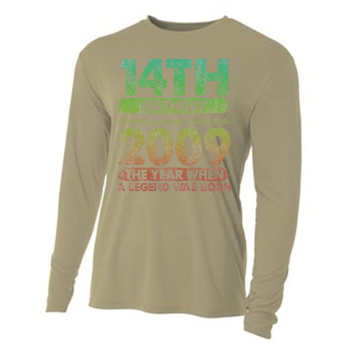 Vintage 2009 14 Year Old Gifts Limited Edition 14th Birthday Cute Cooling Performance Long Sleeve Crew